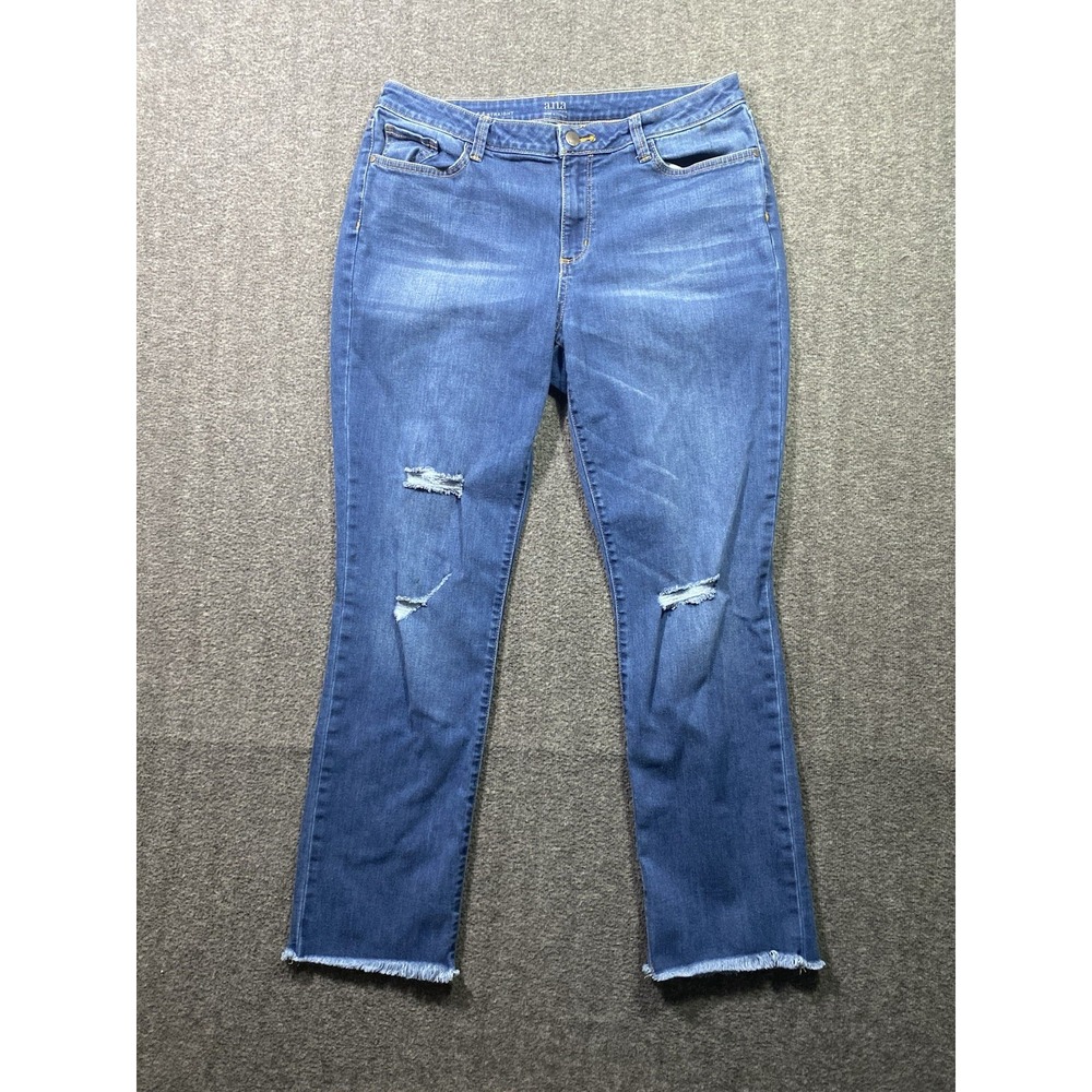 A.n.a a New Approach Jeans Womens Blue High Rise Denim Size 14 Straight